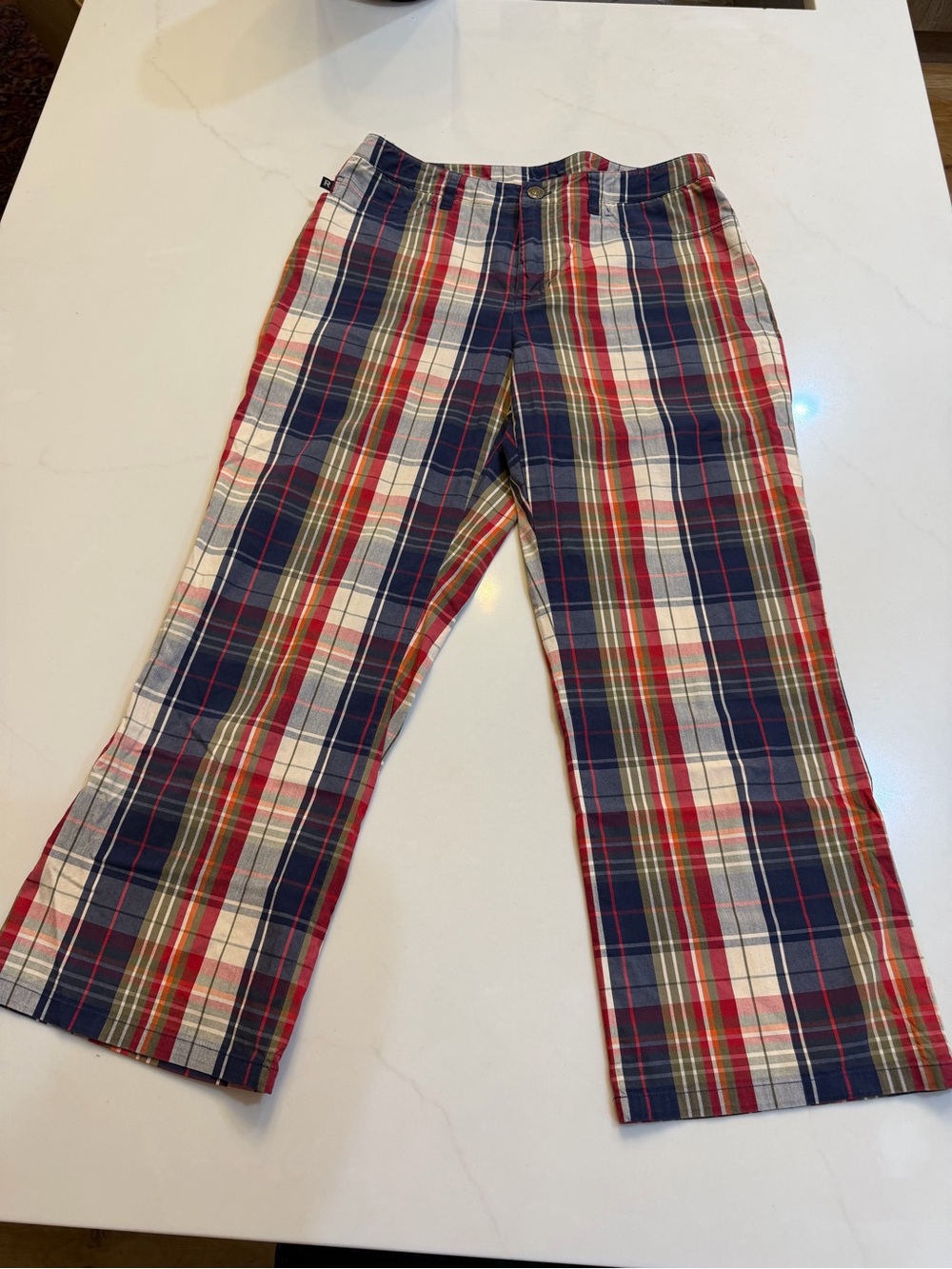 Plaid Multi-Color Cotton Pants